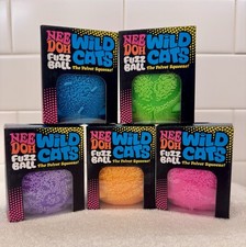 NeeDoh Fuzz Ball Wild Cats-The Velvet Squeeze-Blue,Pink,Orange,Green,Purple-NEW picture