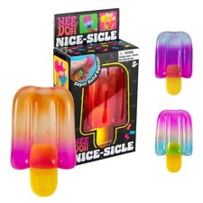 Schylling Nee Doh Nice-Sicle Super Solid Squishy Squeeze Toy Pink Orange picture