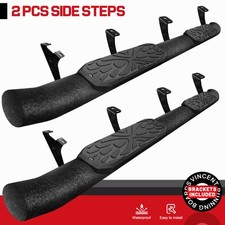 FOR 07-21 Toyota Tundra CrewMax Cab Side Step Curved Running Boards Nerf Bar BLK picture