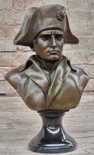 SOLID FRENCH OLD RARE SIGNED BRONZE NAPOLEON BONAPARTE BUST STATUE SCULPTURE HOT picture