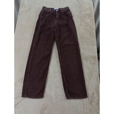 Reformation Preston Baggy HighRise Straight Corduroy Pant Women 24(27) Brown EUC picture
