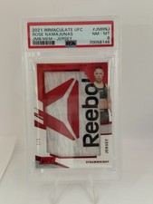 Panini 2021 Immaculate UFC Rose Namajunas 5/5 Jumbo Memorabilia Jersey PSA 8 picture