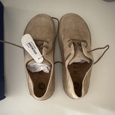 Birkenstock Gary Suede Oxford Lace-Up Comfort Cushioned US 7 EU 38 Narrow Beige picture