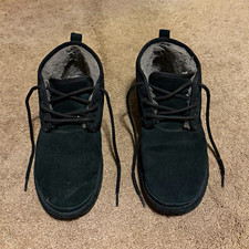 UGG Men’s Black Suede Lined Lace-Up Chukka Ankle Boots Round Toe 9.5 picture
