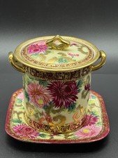 Fantastic Lidded porcelain Nippon Condensed Milk Container with underplate picture