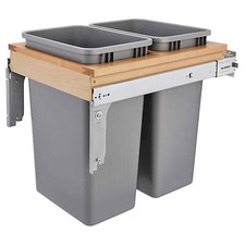 Rev-A-Shelf Double Pullout Under Cabinet Trash Can with Soft-Close, Silver picture