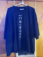 Iceberg Ice Jeans Men's Navy Graphic Logo Crew Neck Short Sleeve Cotton Tee picture