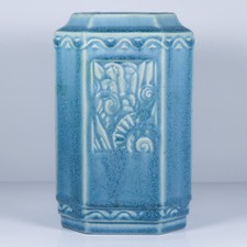 1940 Rookwood Pottery Art Deco Blue Crystalline Mat 5