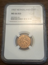 1957 Netherlands 1 Cent Piece NGC Ms66RD ¡TOP POP  Make An Offer 😊 picture