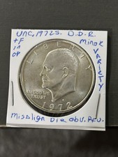 Unc.1972S Eisenhower $1 error coin major machine doubling minor variety+F in OF picture