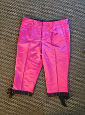 Vintage GUCCI by Tom Ford 2002 Pink Silk Blend Bow Capri Pants IT 46 US 10 Archi picture