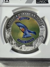 2022 Cook Islands $5 Missouri Eastern Bluebird Silver Coin Graded MS 70 by NGC picture