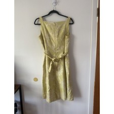 NWT Vintage Y2K Ann Taylor Petite Floral Sheath Dress, Chartreuse, Women's12P picture