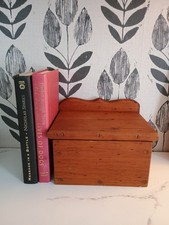 Hand Made Wooden Vintage Storage Box, Vegetable Storage Brass Hinged 7x6x5 OOAK picture