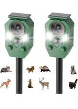 2-Pack Solar Powered Ultrasonic Animal Repeller, Outdoor Waterproof Deer 2PCS picture
