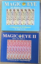 Title Vintage Magic Eye HC Books Lot of 2 3D Stereogram Illusions 90s Y2K picture