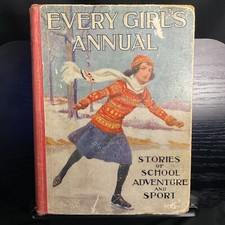 EVERY GIRL'S ANNUAL Volume 4 Skating Cover VTG Children’s Book 1930s picture