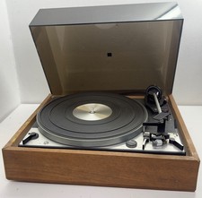 Vtg Dual 1229 T540 Turntable Smoked Acrylic Dust Cover Wood Record Player READ picture