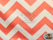 Polyester Satin Chevron Fabric CORAL / 60