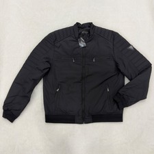 Guess Los Angeles Mens Black Quilted Moto Bomber Jacket Size M New picture