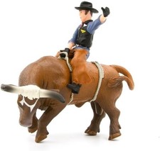 Realistic 1:16 Scale Brown Bull and Cowboy - Perfect for Collector Displays picture