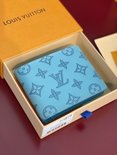 Luis Style Sky Blue Monogram Multiple Wallet Compact Bifold Wallet Unisex picture