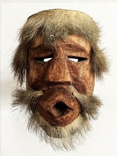 VTG MEXICAN OAXACA COSTA CHICA CARVED WOOD HUAVE FOLK ART DANCE MASK OAXACAN picture