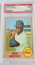 1968 Topps #583 Gates Brown PSA 9 MINT  Detroit Tigers picture