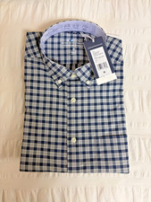 Vineyard Vines On-The-Go Performance Shirt Mens Classic Medium Blue Grey Check picture