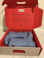 Hunter Original Back Adjustable Short Waterproof Blue Rain Boots Women US 9 picture