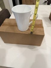 BRAND NEW — 4 Mikasa Lausanne coffee mugs, white bone china cups picture