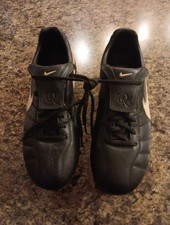 RARE Nike Air Legend Ronaldinho R10 FG Soccer Cleats Black Gold 2006-2007 Size 7 picture