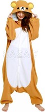 SAZAC Rilakkuma Costume Cosplay Kigurumi Adult Pile One Size Kawaii Unisex Brown picture