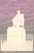 Harvard University Statue of John Harvard Embossed Vintage Postcard AA64485 picture