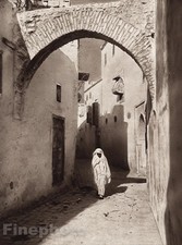 1924 Vintage NORTH AFRICA Tunisia Old Street Arab LEHNERT LANDROCK Art On 12x16 picture
