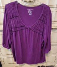J.M.S. JUST MY SIZE WOMEN'S PURPLE PULL OVER BLOUSE SIZE 4X(26W/28W) picture