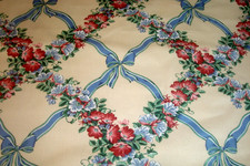 1 of 20 yds Waverly Chintz Fabric Nantucket Rose Trellis Ribbons Upholstery 54