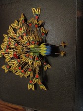 Vintage Chinese Cloisonné Filigree Peacock Figurine Without Base picture