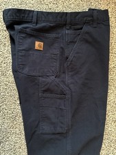 Carhartt B11-MDT Midnight Loose Straight Washed Duck Dungaree Pants 38x32 NWOT picture