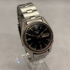 Vintage 1967 SEIKO 5 Five 6119-8030 Automatic Black 36mm Men's Watch picture