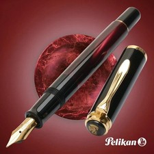 PELIKAN  CLASSIC M200 MARBLED RED FOUNTAIN PEN Extra Fine  Nib EF 1 picture