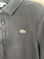 Lacoste Black Sport Polo Shirt Large with Green Crocodile Logo picture