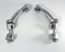 Pair Vintage Style Chrome Fog Light Brackets (Lamp Clamp On Bumper Mounting) picture