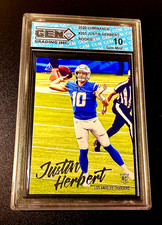 Justin Herbert Rookie Graded Gem Mint 10 Football 2020 Panini Luminance RC #1 LA picture