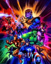 Thanos Avengers Marvel Heroes Infinity Gauntlet Comic Art Paper Poster picture
