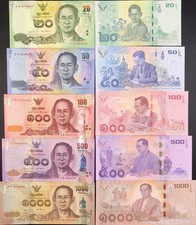 Thailand 20 50 100-1000 2017 P 130 131-134 UNC COMM Set 5 p Matching No. 9999XXX picture