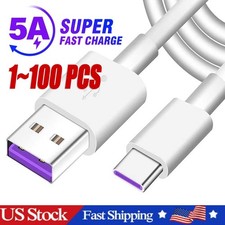 USB Type C Data Cable 5A Fast Charging USB-A to USB-C Charger lot Cord For Phone picture
