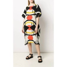$465 Henrik Vibskov Oversized Geometric Plisse Kaftan Dopamine Maximalist Small picture