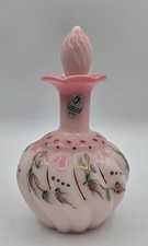 Fenton Rosalene Perfume Bottle NIB # 2135 Limited Edition Pink Hand Painted picture