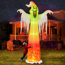 9FT Halloween Inflatable Ghost Outdoor Blow Up Yard Decor Built-In LED picture